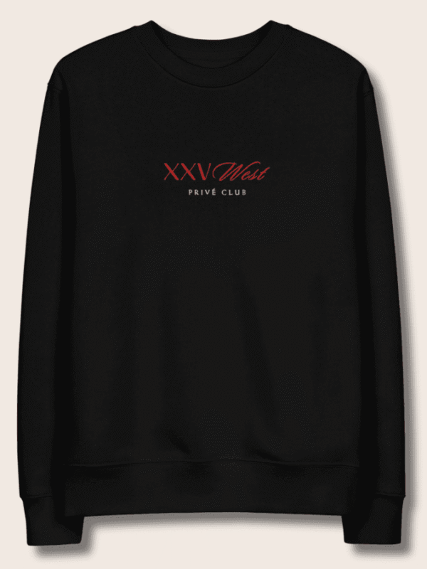 XXV Oversized Unisex Black Organic Cotton Sweatshirt