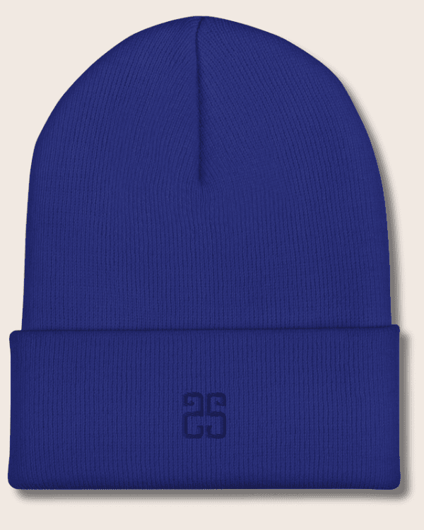 Blue Cuffed Organic Cotton Unisex(Men/Women) Beanie