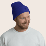 Blue Cuffed Organic Cotton Unisex(Men/Women) Beanie