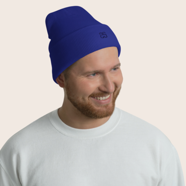 Blue Cuffed Beanie - Image 2