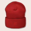 Red Cuffed Organic Cotton Unisex(Men/Women) Beanie