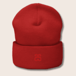 Red Cuffed Organic Cotton Unisex(Men/Women) Beanie