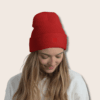 Red Cuffed Organic Cotton Unisex(Men/Women) Beanie