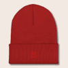 Red Cuffed Organic Cotton Unisex(Men/Women) Beanie