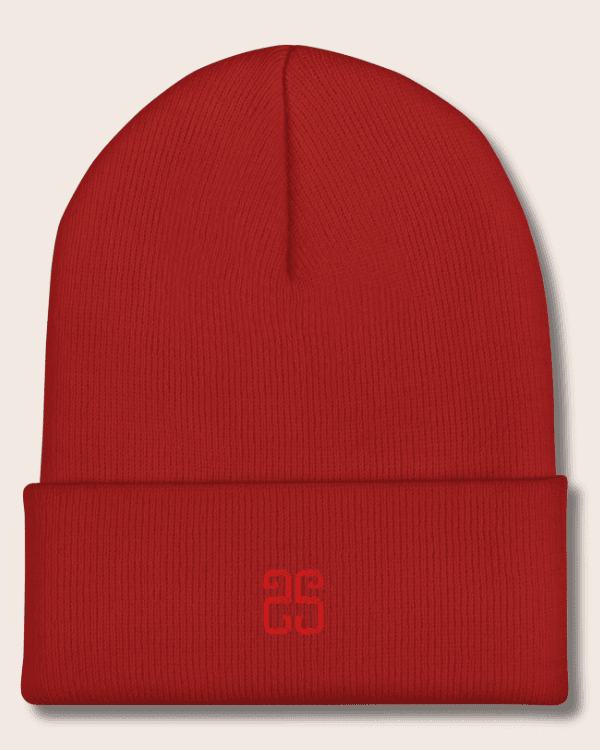 Red Cuffed Organic Cotton Unisex(Men/Women) Beanie