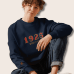1925 West Coast Oversized Unisex(Men/Women) Blue Organic Cotton Sweatshirt