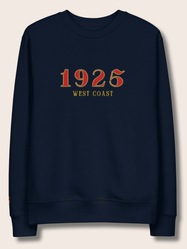 1925 West Coast Oversized Unisex(Men/Women) Blue Organic Cotton Sweatshirt