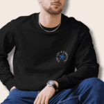 Starfish Oversized Black Unisex(Men/Women) Organic Cotton Hoodie