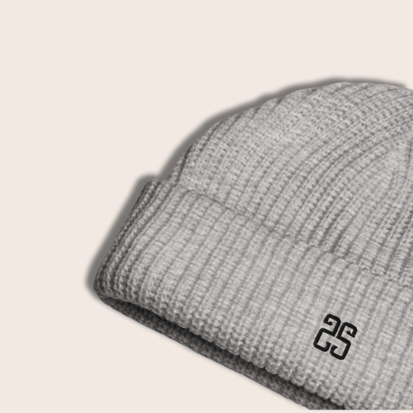 Heather Grey Fisherman beanie - Image 2