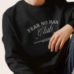 FNM - Fear No Man Oversized Unisex Black Organic Cotton Sweatshirt