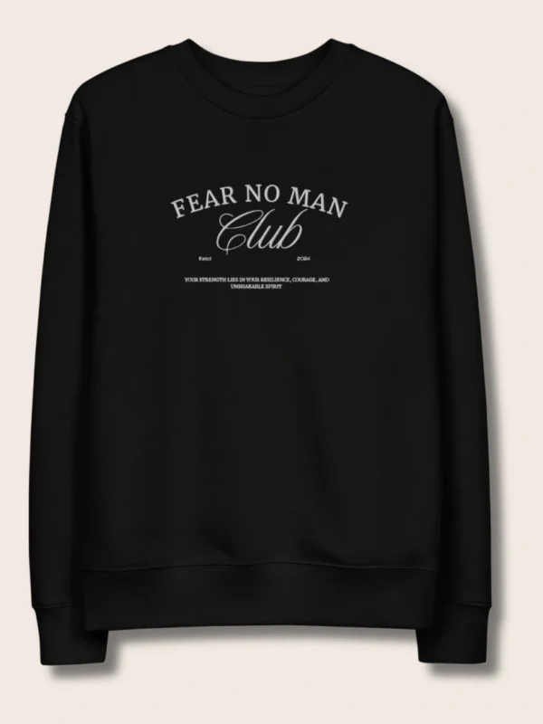 FNM - Fear No Man Oversized Unisex Black Organic Cotton Sweatshirt