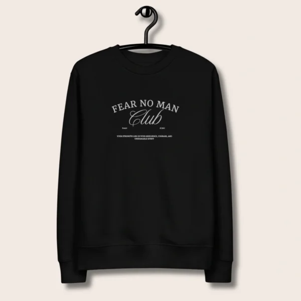 FNM - Fear No Man Oversized Unisex Black Organic Cotton Sweatshirt