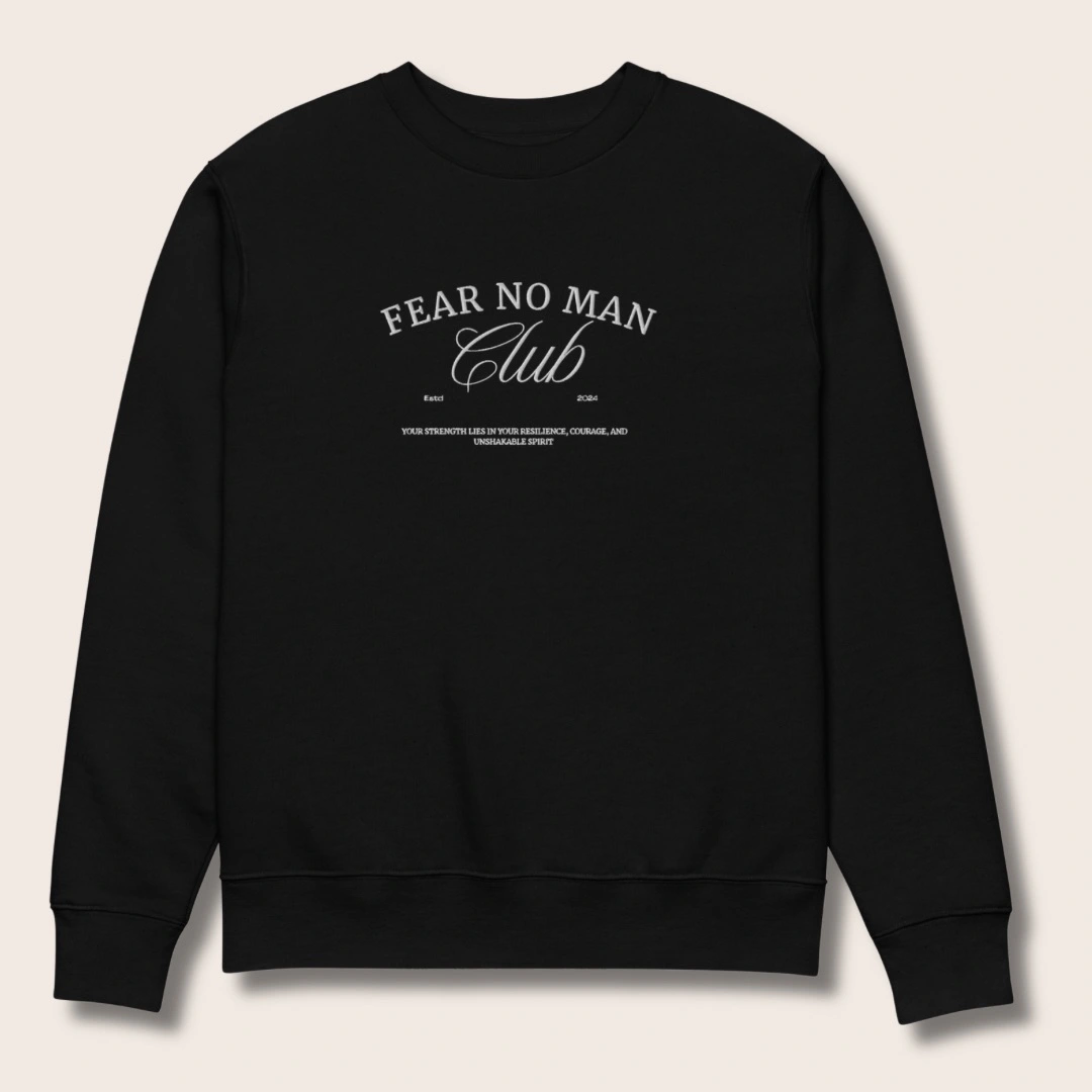 FNM - Fear No Man Oversized Unisex Black Organic Cotton Sweatshirt