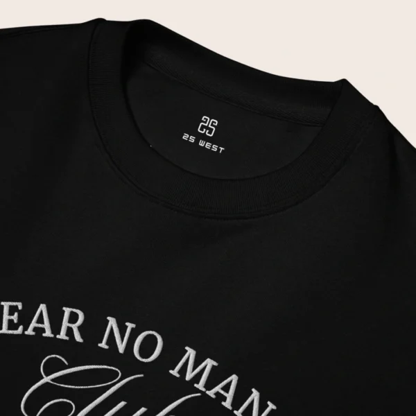 FNM - Fear No Man Oversized Unisex Black Organic Cotton Sweatshirt