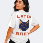 Later Baby White Color Oversized Unisex(Men/Women) Organic Cotton T-Shirt