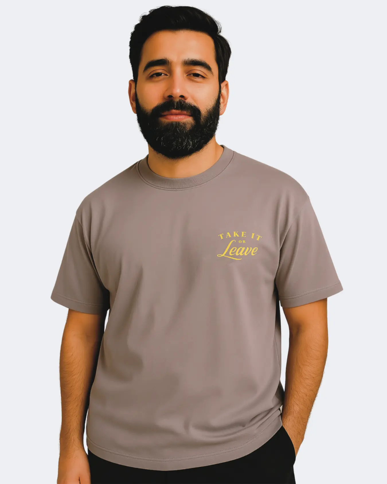 Take it or leave it lylac unisex(Men/Women) organic cotton t-shirt