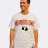 Member's Only White Color Oversized Unisex(Men/Women) Organic Cotton T-Shirt