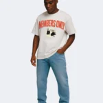 Member's Only White Color Oversized Unisex(Men/Women) Organic Cotton T-Shirt