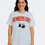 Member's Only White Color Oversized Unisex(Men/Women) Organic Cotton T-Shirt