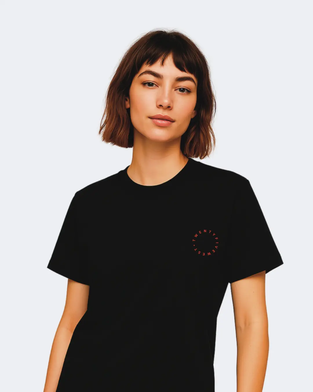 TFW - TwentyFiveWest Lightweight Black Unisex(Men/Women) Organic Cotton T-Shirt